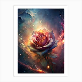Rose In Space Art Print