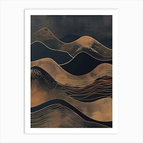 Abstract - Black And Gold Art Print