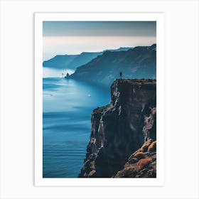 Santorini Cliffs Art Print