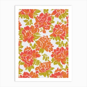 Camellia Floral Print Warm Tones2 Flower Art Print