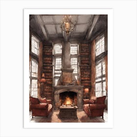 Harry Potter Library 1 Art Print