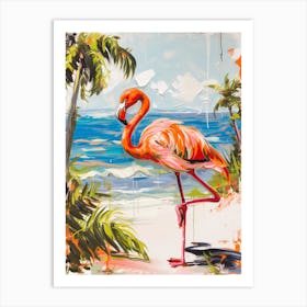 Greater Flamingo East Africa Kenya Tropical Illustration 2 Art Print