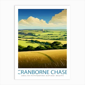 Cranborne Chase Aonb Print English Countryside Art Rural Landscape Poster Dorset Wiltshire Scenery Wall Decor Uk Nature Reserve Illustration Art Print