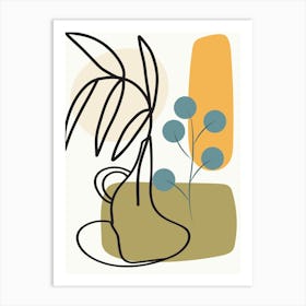 Vase With Plants Art Print