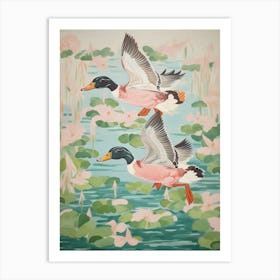 Vintage Japanese Inspired Bird Print Duck 1 Art Print