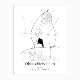 Oberschleissheim,Germany Minimalist Map Poster