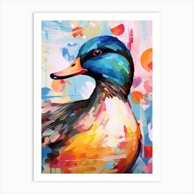 Bird Painting Collage Mallard Duck 2 Art Print