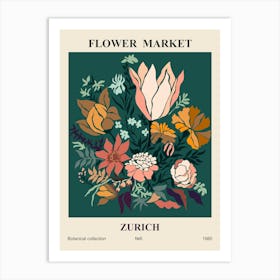 Flower Market Botanical Zurich Art Print