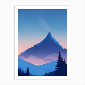 Misty Mountains Vertical Composition In Blue Tone 37 Art Print