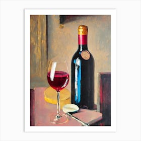 Cabernet Franc 1 Rosé Oil Painting Cocktail Poster Art Print