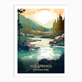 Hot Springs National Park Travel Poster Illustration Style 4 Art Print