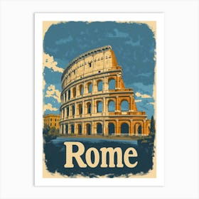 Aihrgdesign A Vintage Travel Poster Of Rome 3 Art Print