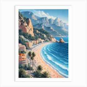 Cote D Azur travel poster wall art print Art Print