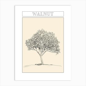 Walnut Tree Minimalistic Drawing 4 Poster Art Print