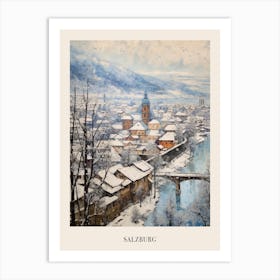 Vintage Winter Painting Poster Salzburg Austria 3 Art Print