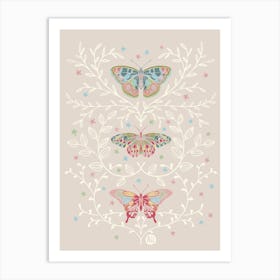 Graceful Flutter [beige] Art Print