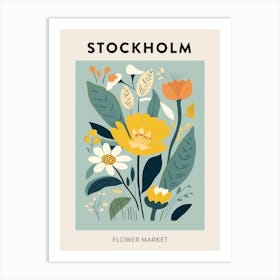 Flower Market Poster Stockholm Sweden Art Print