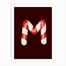 Candy Cane Christmas Letters Living Room Holiday Display 13 Art Print