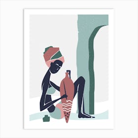 Illustration Of African Woman Art Print