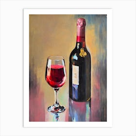 Rosé Champagne Oil Painting Cocktail Poster Art Print
