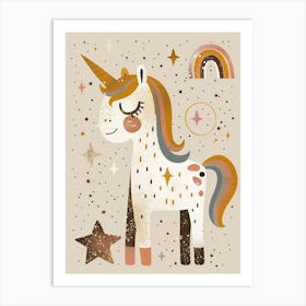 Unicorn Rainbow Doodle Illustration 1 Art Print