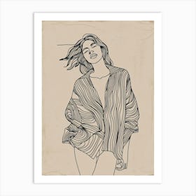 Woman In A Shirt 1 Art Print