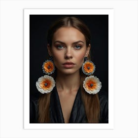 Flower Earrings Art Print