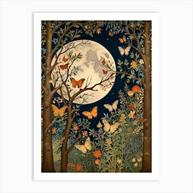 William Morris Moonlight In The Forest 58 Art Print