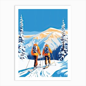 Sun Peaks Resort   British Columbia Canada, Ski Resort Illustration 0 Art Print