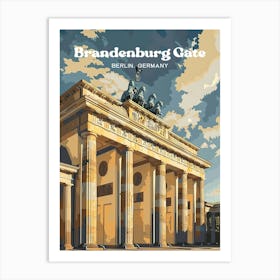 Brandenburg Gate Berlin National Monument Travel Art Illustration Art Print