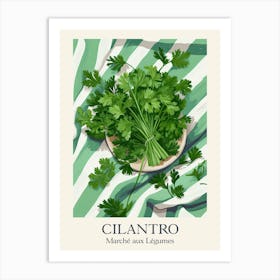 Marche Aux Legumes Cilantro Summer Illustration 5 Art Print