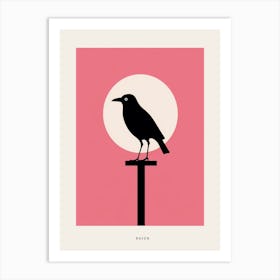 Minimalist Raven 2 Bird Poster Art Print