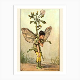 The Groundsel Fairy - Victorian Winter Faries Art by Cicely Mary Barker Art Print