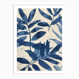 Blue Leaves 6 Art Print