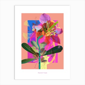 Peacock Flower (Caesalpinia) 4 Neon Flower Collage Poster Art Print