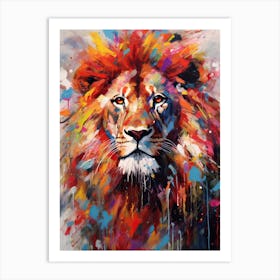 Lion Art Painting Abstract Art Expressionism 1 Art Print