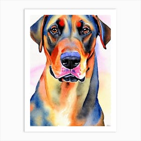 Doberman Pinscher 2 Watercolour Dog Art Print