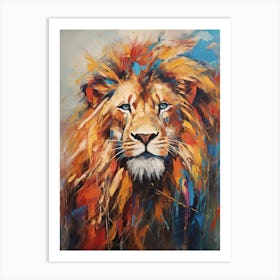 Lion Art Painting Expressionism Style 3 Art Print