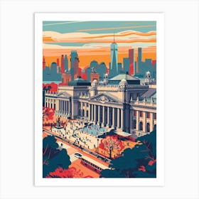 The Met New York Colourful Silkscreen Illustration 2 Art Print