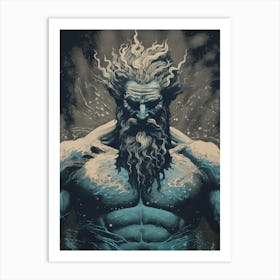 Mythical Depiction Poseidon Art Print