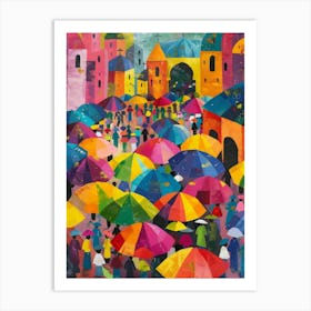 Colorful Umbrellas Art Print