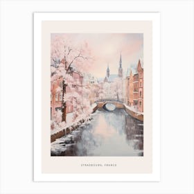 Dreamy Winter Painting Poster Strasbourg France 4 Art Print