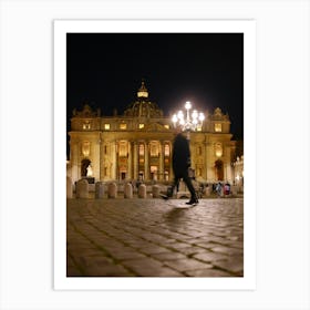 St Peter's Basilica At Night Art Print