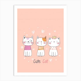 Cute Cat Art Print