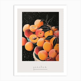 Art Deco Peaches Still Life 2 Poster Art Print