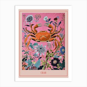 Floral Animal Painting Crab 3 Poster Art Print