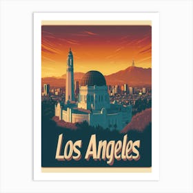 Aihrgdesign A Retro Travel Poster For Los Angeles Featuring T 1e540f4b B59e 49e2 A4da 63af903caddc 3 Art Print