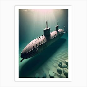 Submarine In The Ocean-Reimagined 29 Art Print