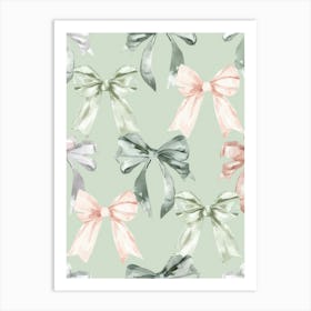 Pale Bows 3 Pattern Art Print