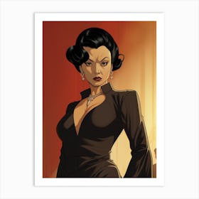 Elegant Chinese Villain Lady With Diamonds Art Print